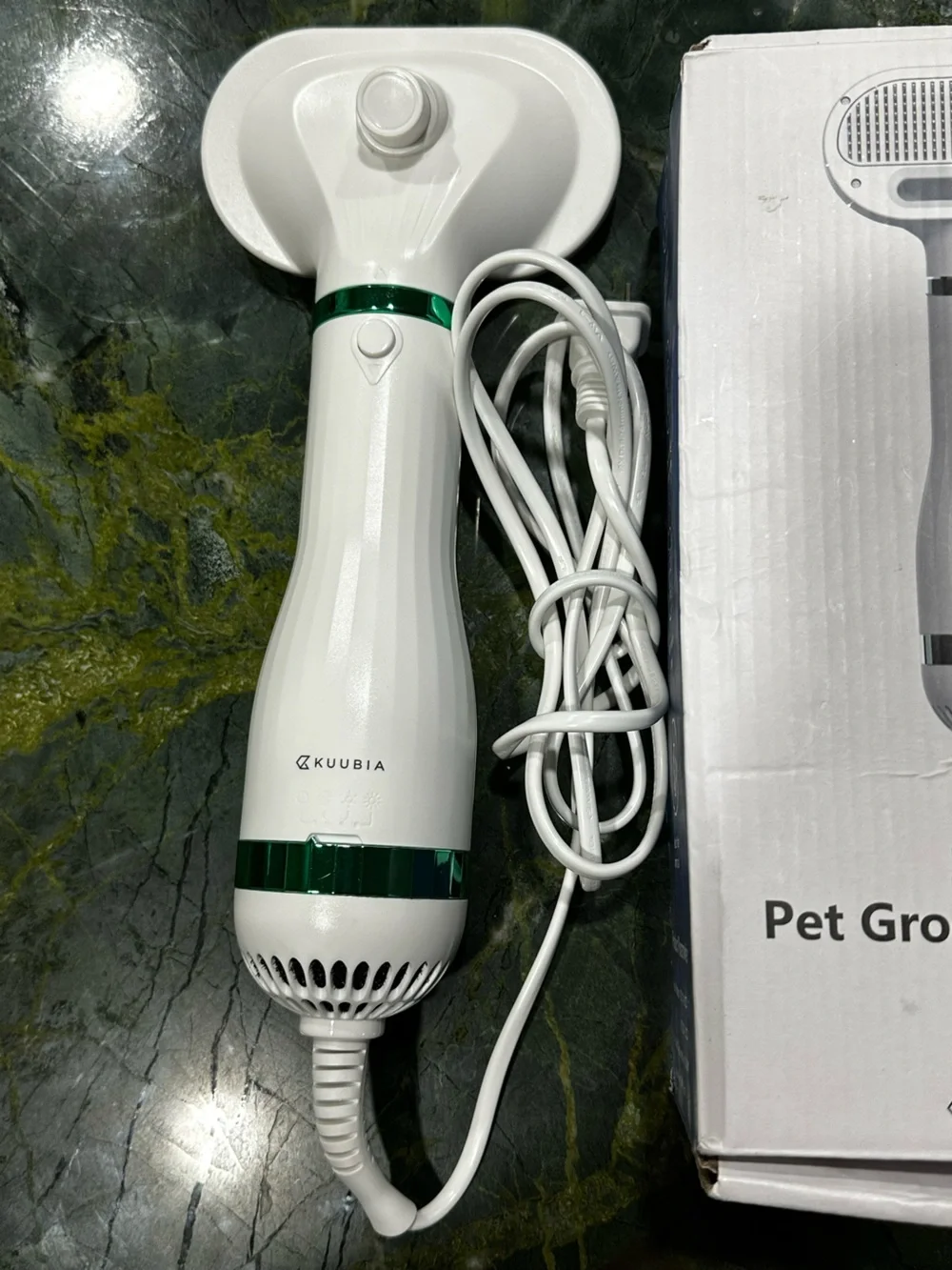 2-in-1 Pet Grooming Dryer Blower With Brush Adjustable Temperature For Dogs Cats